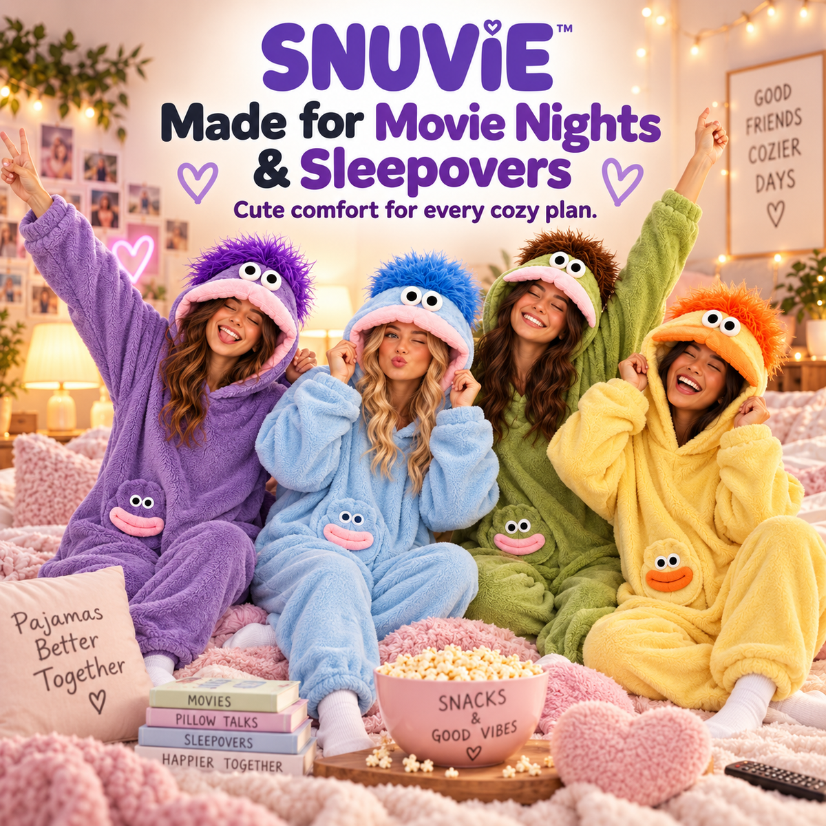 Snuvie Cozy Monster Onesie – Oversized Plush Jumpsuit