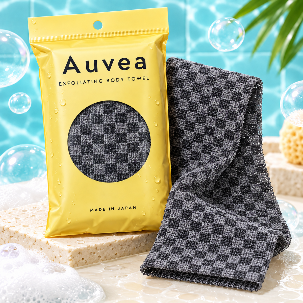 Auvea Exfoliating Body Towel – Deep Cleansing & Skin-Smoothing Shower Towel