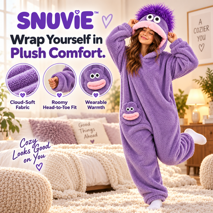 Snuvie Cozy Monster Onesie – Oversized Plush Jumpsuit