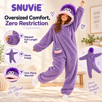 Snuvie Cozy Monster Onesie – Oversized Plush Jumpsuit