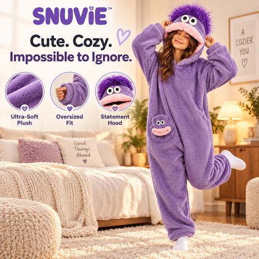 Snuvie Cozy Monster Onesie – Oversized Plush Jumpsuit