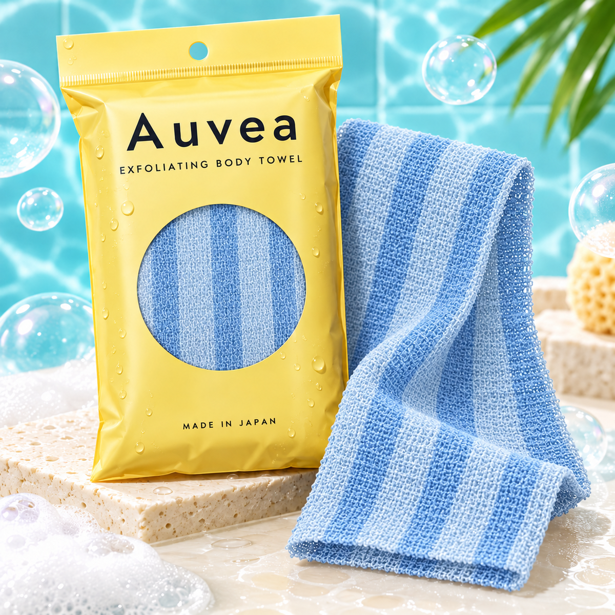 Auvea Exfoliating Body Towel – Deep Cleansing & Skin-Smoothing Shower Towel
