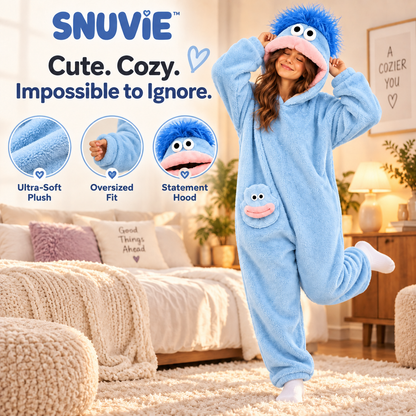 Snuvie Cozy Monster Onesie – Oversized Plush Jumpsuit